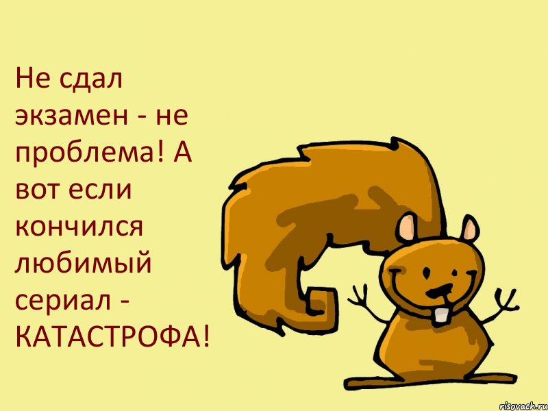 Не сдал экзамен - не проблема! А вот если кончился любимый сериал - КАТАСТРОФА!, Комикс  белка