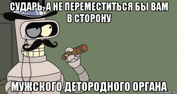 Сударь, а не переместиться бы вам в сторону мужского детородного органа, Мем бендер-джентльмен