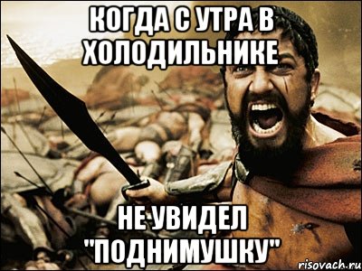 когда с утра в холодильнике не увидел "поднимушку", Мем Это Спарта