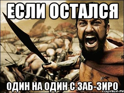 Если остался Один на один с Заб-Зиро, Мем Это Спарта