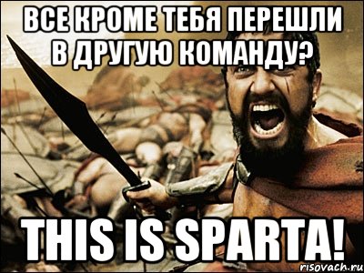 Все кроме тебя перешли в другую команду? This is SPARTA!, Мем Это Спарта