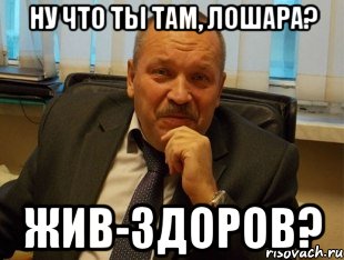 А где ты живешь там. Ты там живой. Ты жив-здоров. Ты живой. Ты там еще живой.