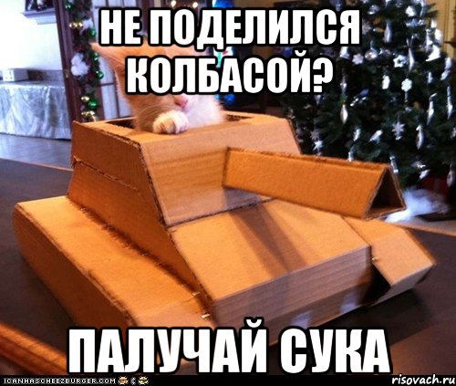 НЕ ПОДЕЛИЛСЯ КОЛБАСОЙ? ПАЛУЧАЙ СУКА, Мем Котэ танкист