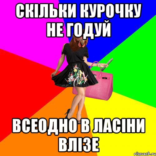 скільки курочку не годуй всеодно в ласіни влізе, Мем Курочки