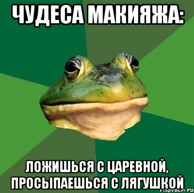 чудеса макияжа: ложишься с царевной, просыпаешься с лягушкой, Мем  Мерзкая жаба