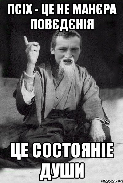 Псіх - це не манєра повєдєнія це состояніе души, Мем Мудрий паца