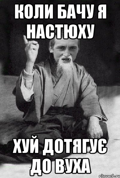 коли бачу я настюху хуй дотягує до вуха, Мем Мудрий паца