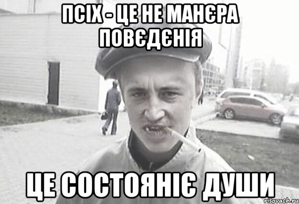 Псіх - це не манєра повєдєнія це состояніє души, Мем Пацанська философия