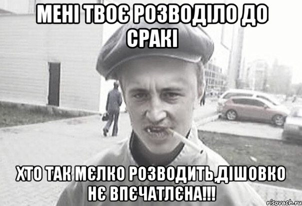 мені твоє розводіло до сракі хто так мєлко розводить,дішовко нє впєчатлєна!!!, Мем Пацанська философия