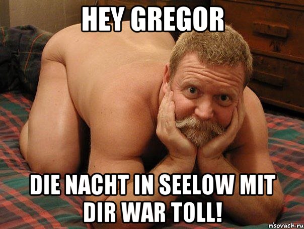 Hey Gregor Die Nacht in Seelow mit dir war toll!, Мем прив че делаешь