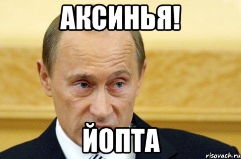 Аксинья! Йопта, Мем путин