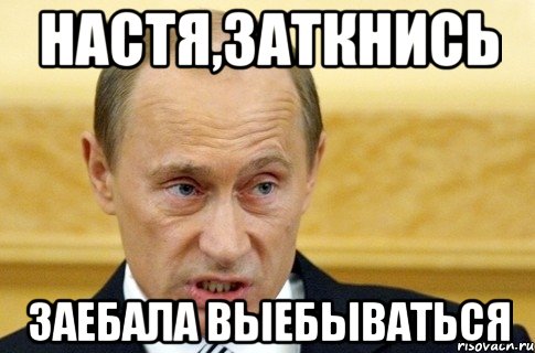 настя,заткнись заебала выебываться, Мем путин