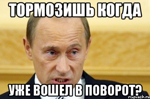 Тормозишь когда Уже вошел в поворот?, Мем путин