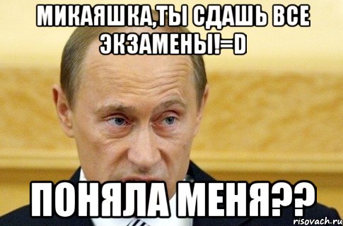 Микаяшка,Ты сдашь все экзамены!=D поняла меня??, Мем путин