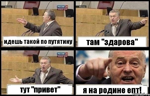 идешь такой по путятину там "здарова" тут "привет" я на родине епт!, Комикс с Жириновским