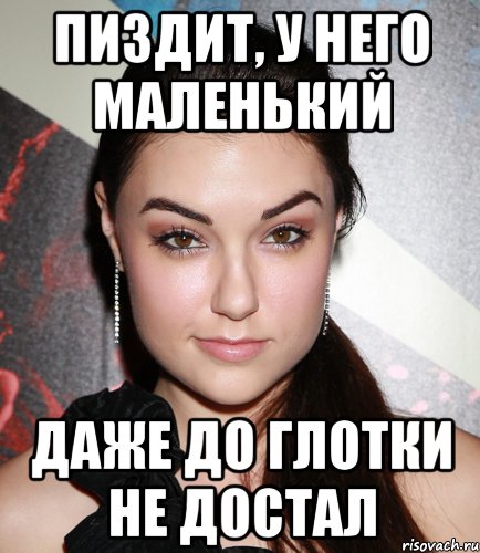 Пиздит, у него маленький даже до глотки не достал, Мем  Саша Грей улыбается