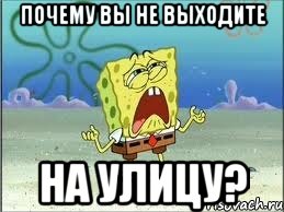 почему вы не выходите на улицу?, Мем Спанч Боб плачет