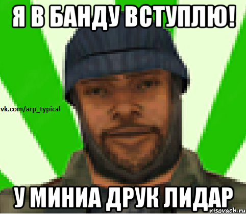 Я в банду вступлю! У миниа друк лидар, Мем Vkcomarptypical