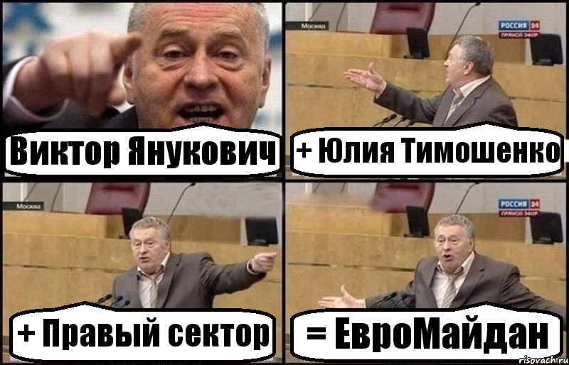 Виктор Янукович + Юлия Тимошенко + Правый сектор = ЕвроМайдан, Комикс Жириновский