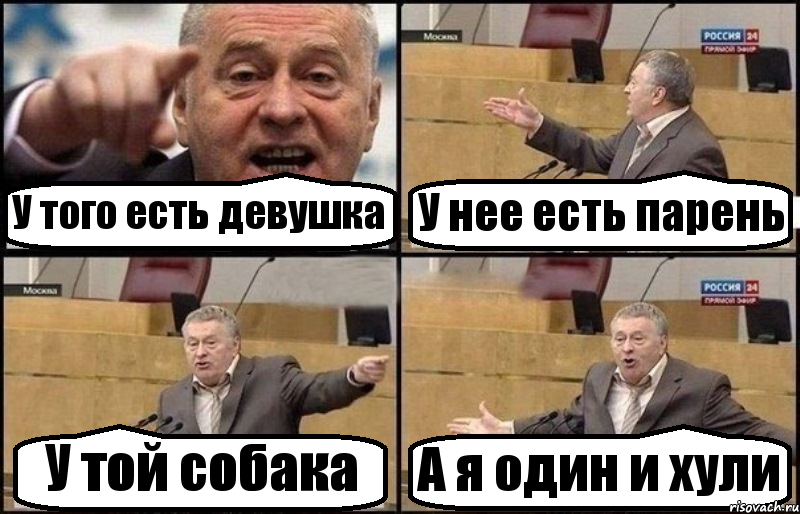 У того есть девушка У нее есть парень У той собака А я один и хули, Комикс Жириновский