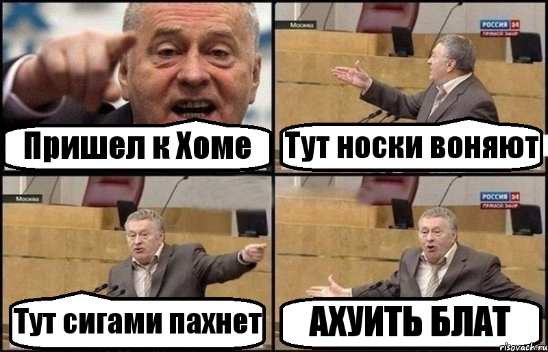 Пришел к Хоме Тут носки воняют Тут сигами пахнет АХУИТЬ БЛАТ, Комикс Жириновский