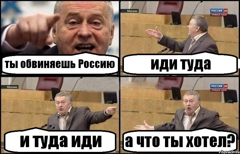 ты обвиняешь Россию иди туда и туда иди а что ты хотел?, Комикс Жириновский