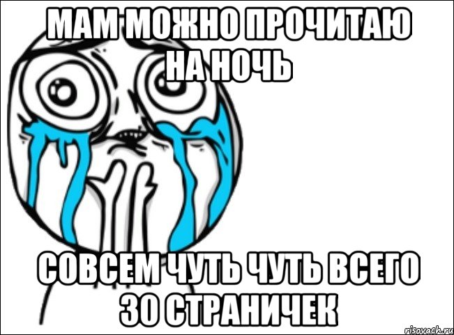 Мам можно прочитаю на ночь Совсем чуть чуть всего 30 страничек, Мем Это самый