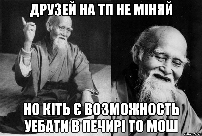 Друзей на ТП не міняй Но кіть є возможность уебати в печирі то мош, Комикс Мудрец-монах (2 зоны)