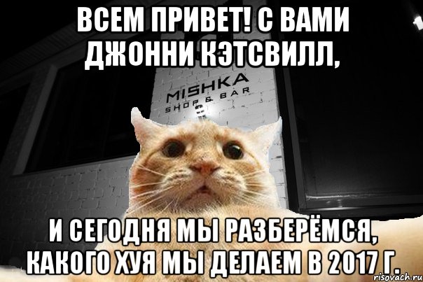 Всем привет! С вами Джонни Кэтсвилл, и сегодня мы разберёмся, какого хуя мы делаем в 2017 г., Мем   Джонни Кэтсвилл