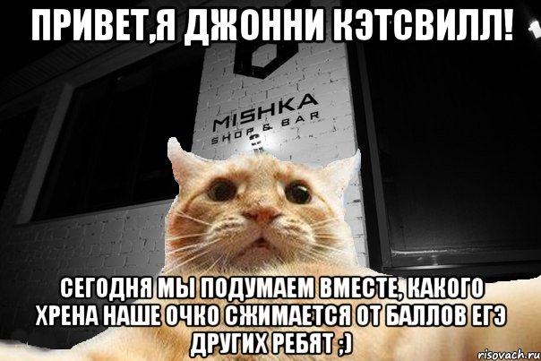 Привет,я Джонни Кэтсвилл! Сегодня мы подумаем вместе, какого хрена наше очко сжимается от баллов ЕГЭ других ребят ;), Мем   Джонни Кэтсвилл