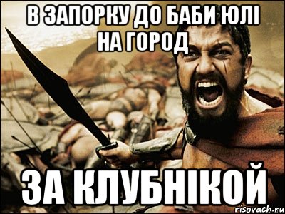 В запорку до баби Юлі на город ЗА КЛУБНІКОЙ, Мем Это Спарта