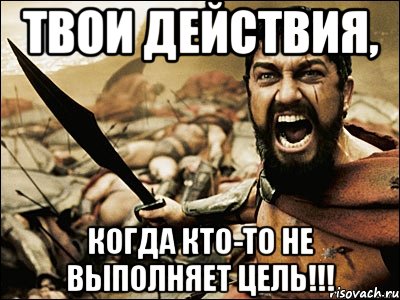 Твои действия, Когда кто-то не выполняет цель!!!, Мем Это Спарта