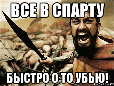 Все в СПАРТУ Быстро о то УБЬЮ!, Мем Это Спарта