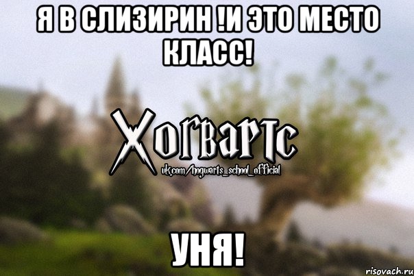 Я В Слизирин !И это место Класс! Уня!