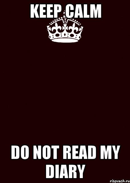 keep calm do not read my diary, Комикс keep calm