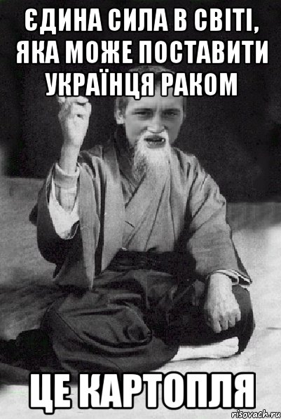 ЄДИНА СИЛА В СВІТІ, ЯКА МОЖЕ ПОСТАВИТИ УКРАЇНЦЯ РАКОМ ЦЕ КАРТОПЛЯ, Мем Мудрий паца