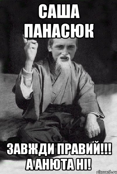 Саша Панасюк Завжди правий!!! А Анюта ні!, Мем Мудрий паца