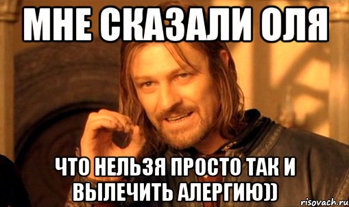 мне сказали оля что нельзя просто так и вылечить алергию)), Мем Нельзя просто так взять и (Боромир мем)