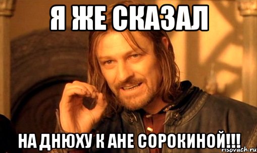 Я же сказал На днюху к Ане Сорокиной!!!, Мем Нельзя просто так взять и (Боромир мем)