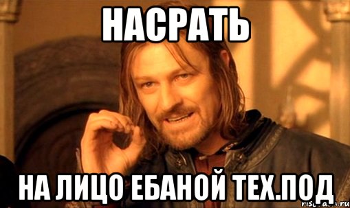 насрать на лицо ебаной тех.под, Мем Нельзя просто так взять и (Боромир мем)