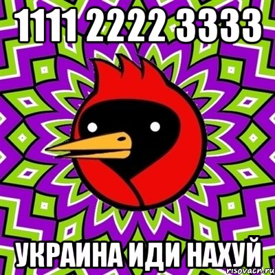 1111 2222 3333 украина иди нахуй, Мем Омская птица