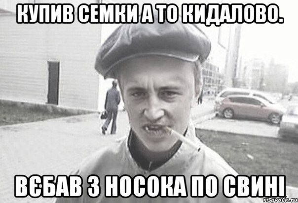 купив семки а то кидалово. Вєбав з носока по свині, Мем Пацанська философия