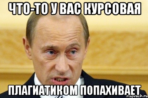 что-то у вас курсовая плагиатиком попахивает, Мем путин