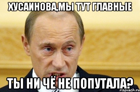 Хусаинова,мы тут главные ты ни чё не попутала?, Мем путин