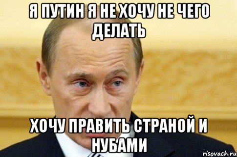 Я Путин я не хочу не чего делать Хочу править Страной и нубами, Мем путин