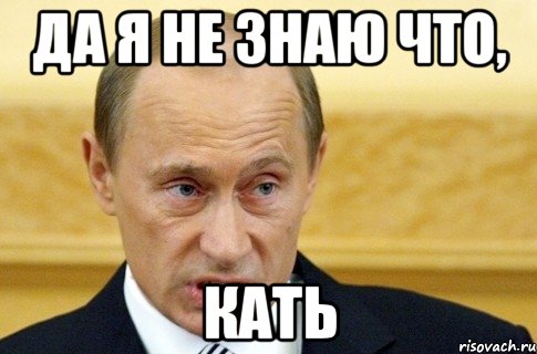 да я не знаю что, кать, Мем путин