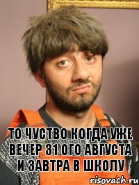 То чуство когда уже вечер 31 ого Августа и завтра в школу