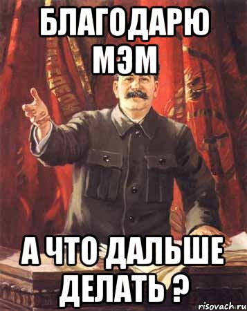 Благодарю мэм А что дальше делать ?, Мем  сталин цветной