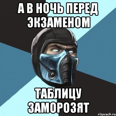 А в ночь перед экзаменом таблицу заморозят, Мем Саб-Зиро