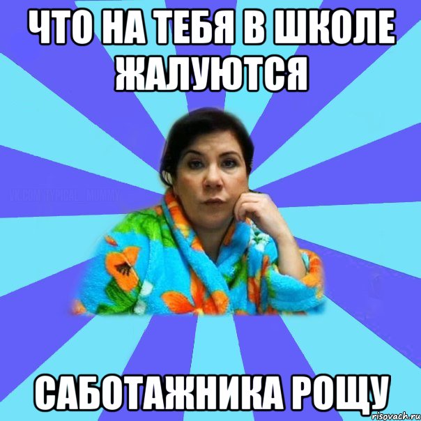 что на тебя в школе жалуются саботажника рощу, Мем типичная мама